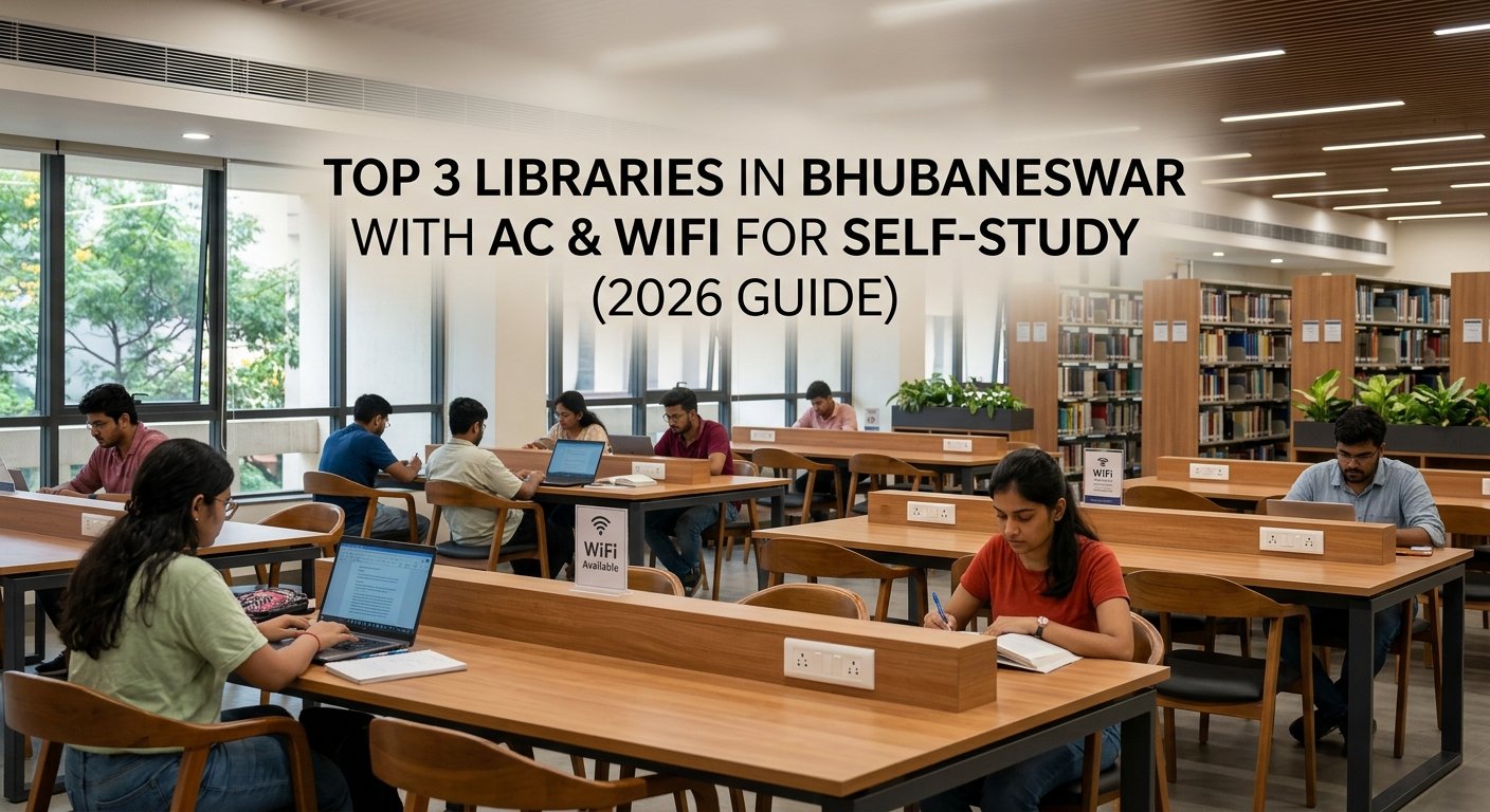 Top 3 libraries Bhubaneswar AC WiFi self-study 2026