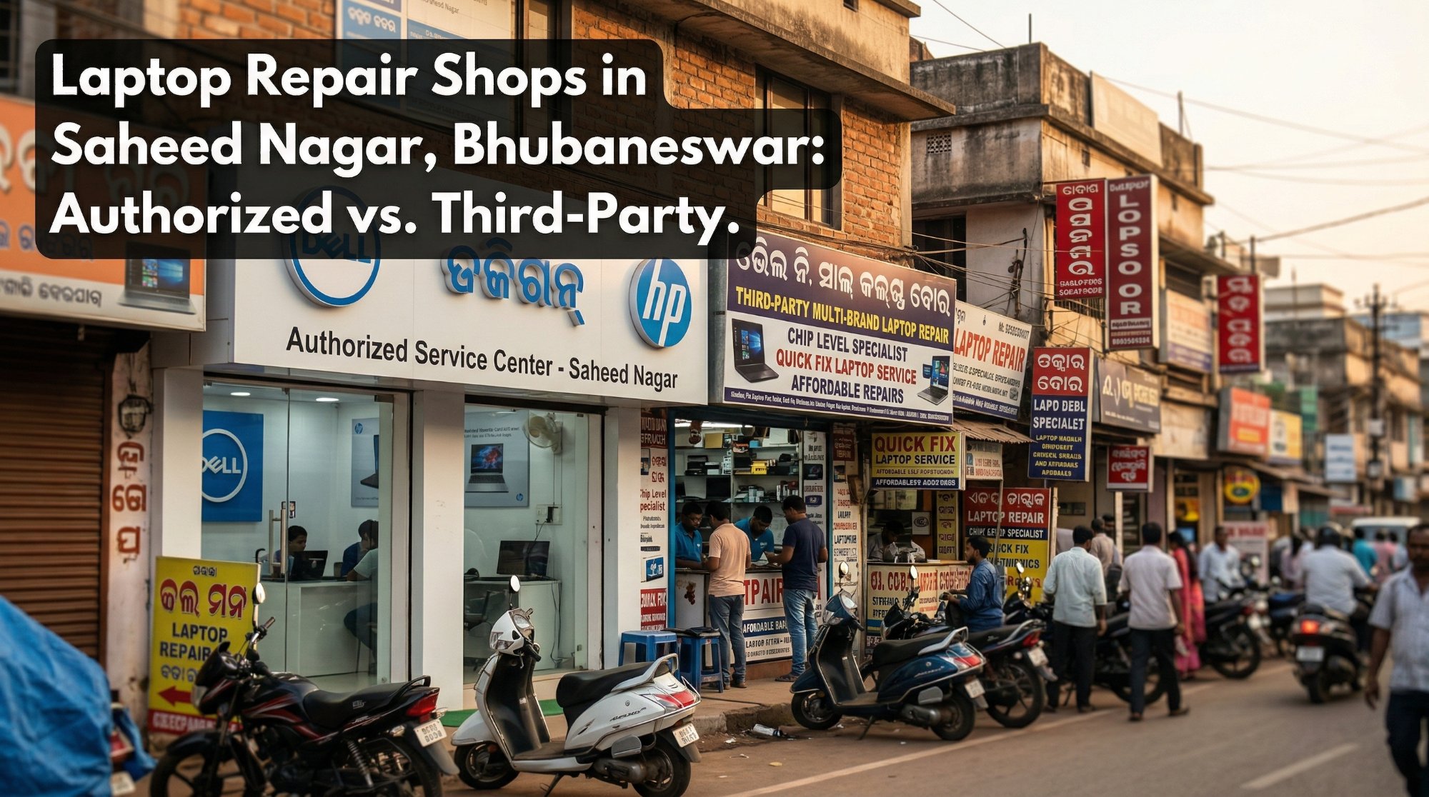 Laptop repair shops in Saheed Nagar Bhubaneswar — authorised service centres and third-party shops 2026