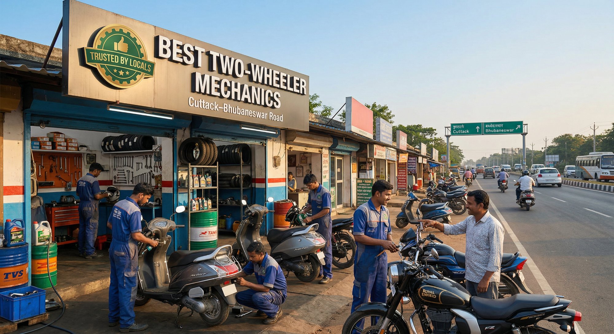 Best two-wheeler mechanics Cuttack Bhubaneswar NH-16 road 2026